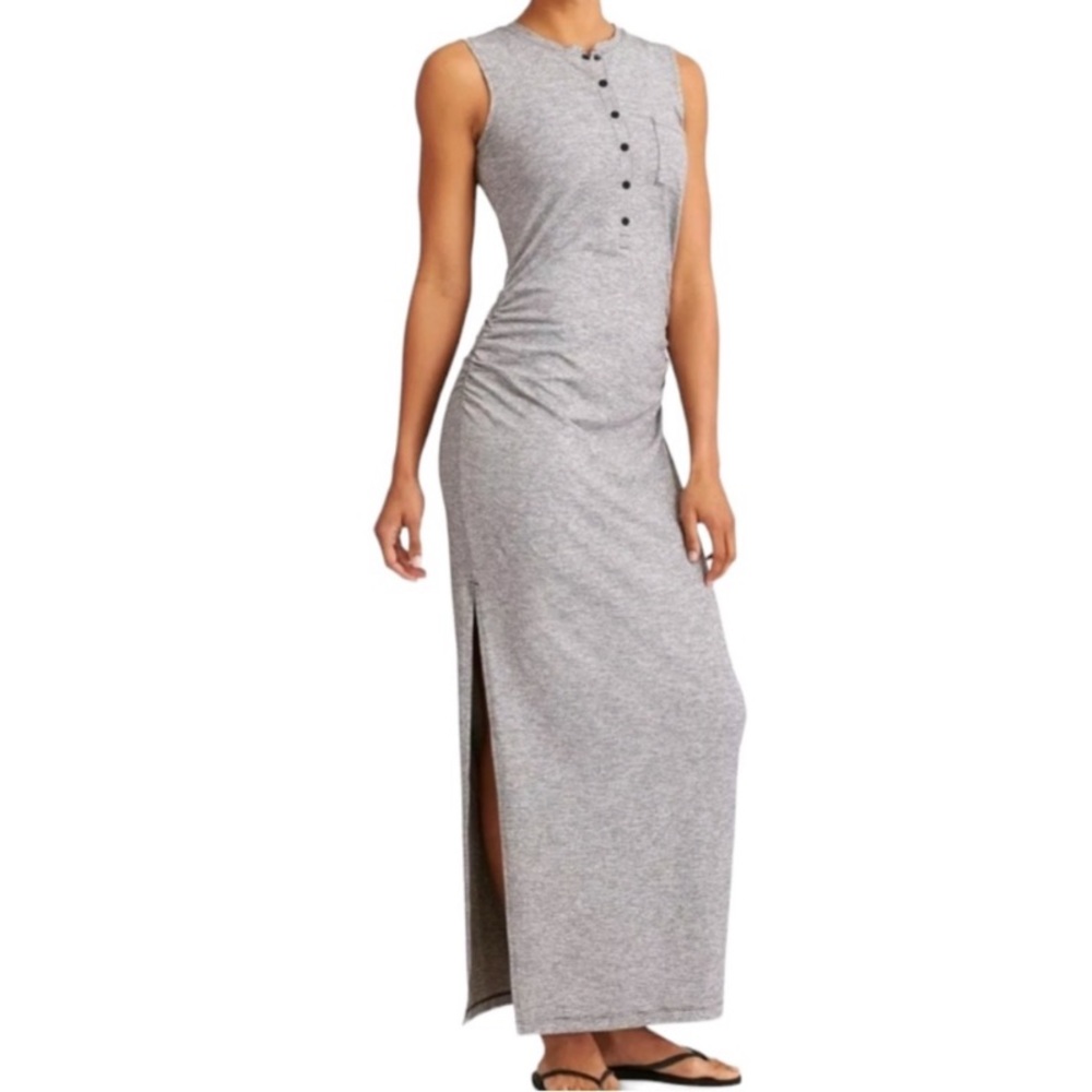 Athleta Micro Stripe Henley Dress